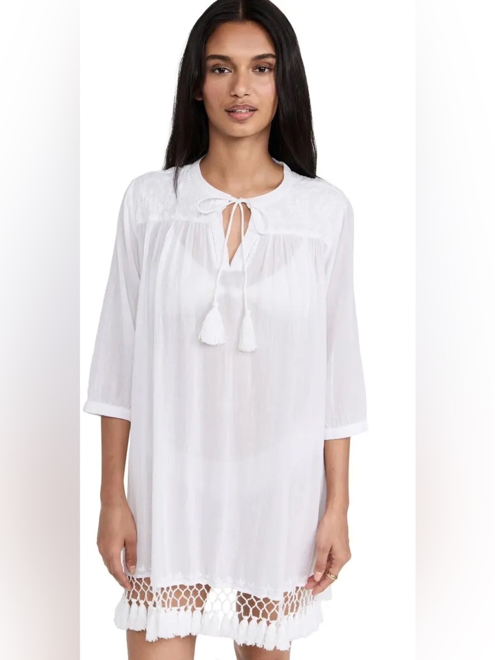 Roberta Roller Rabbit White Tassel Tunic